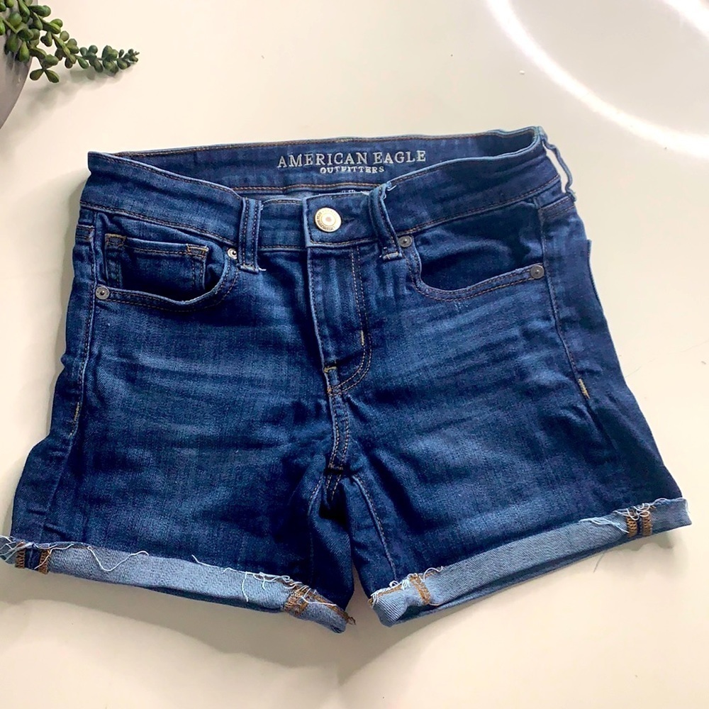 American Eagle Outfitters Dark Blue Denim Shorts